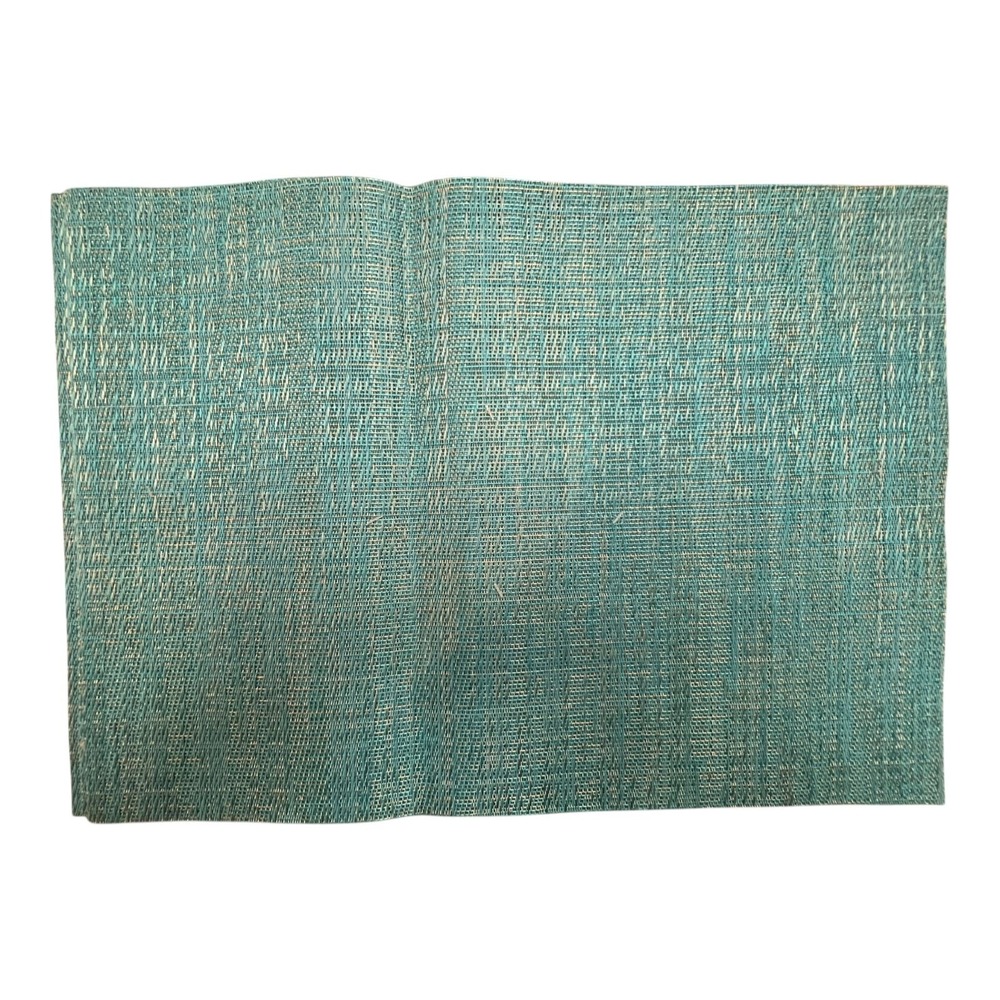 Unbranded Woven Placemats Set of 4 Teal Blue Rectangular Very Good Coastal Boho
